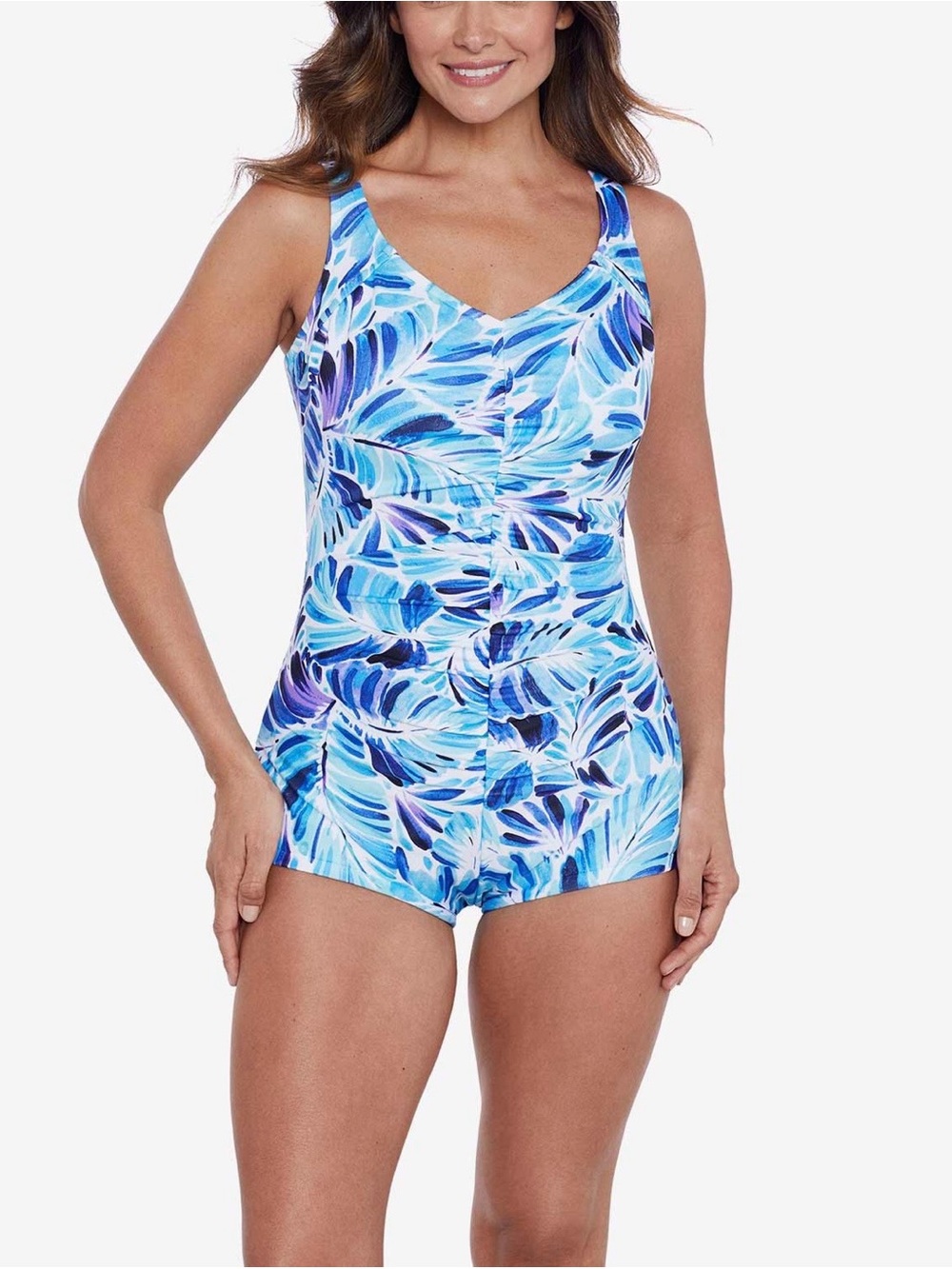 New Shapesolver by Penbrooke tummy control tropical Swimsuit 18